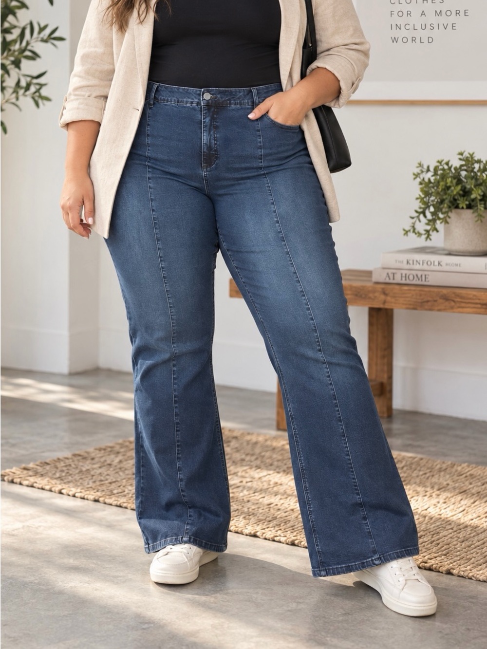 NWT Universal Standard ‘Front Seam Bootcut Jeans’ in “Indigo Blue” Plus Size 34